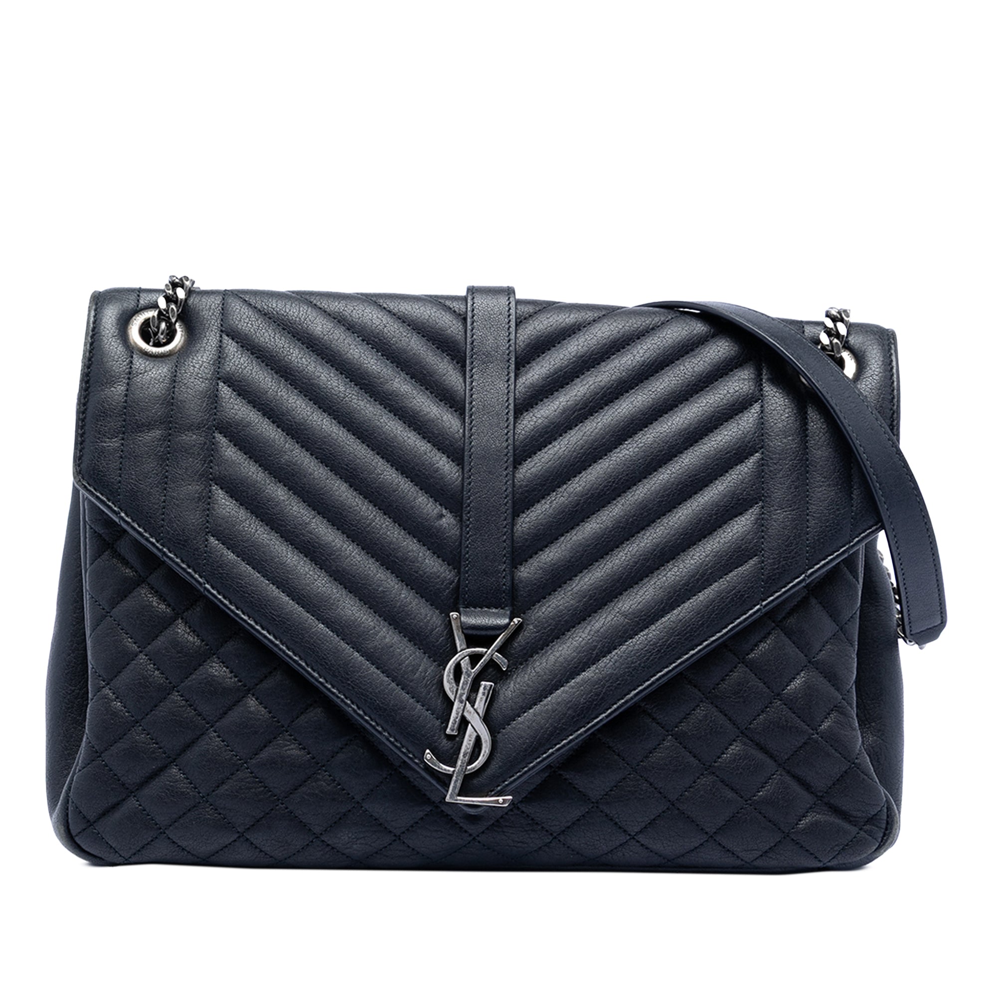 Large Triquilt Sheepskin Monogram College Bag