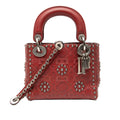 Mini Embossed Calfskin Cannage Studded Flower Lady Dior