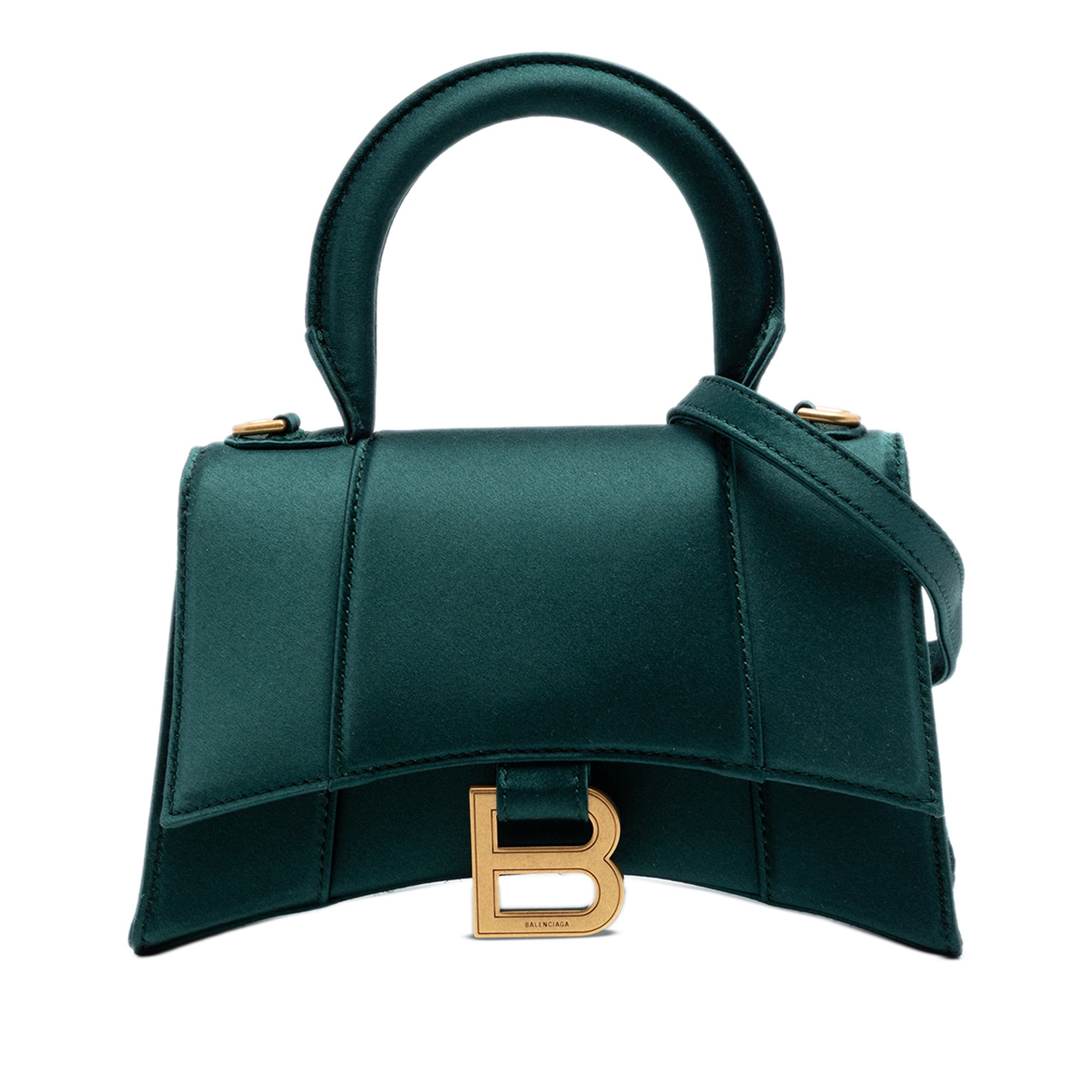 Satin Hourglass Top Handle Bag XS