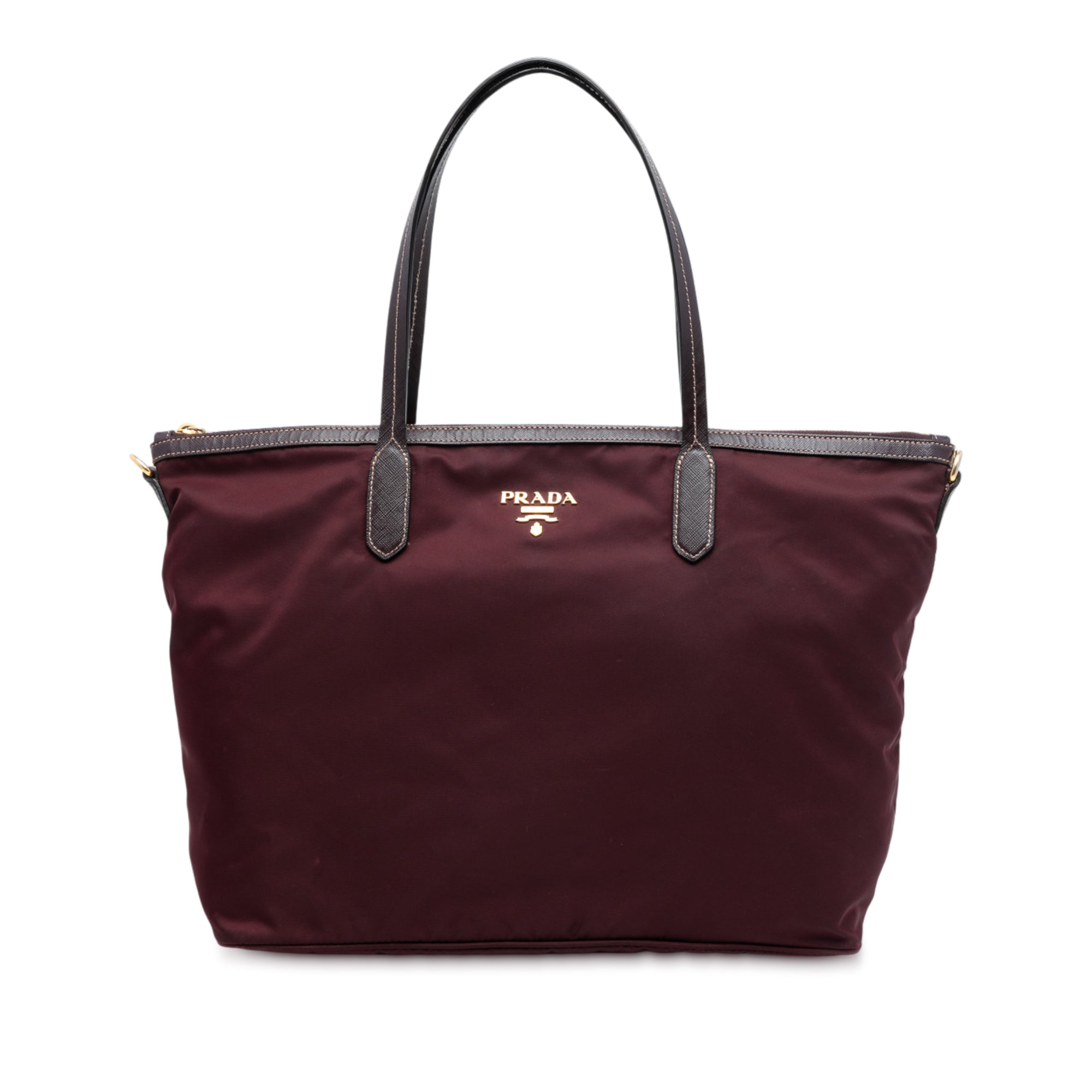 Saffiano Trimmed Tessuto Satchel