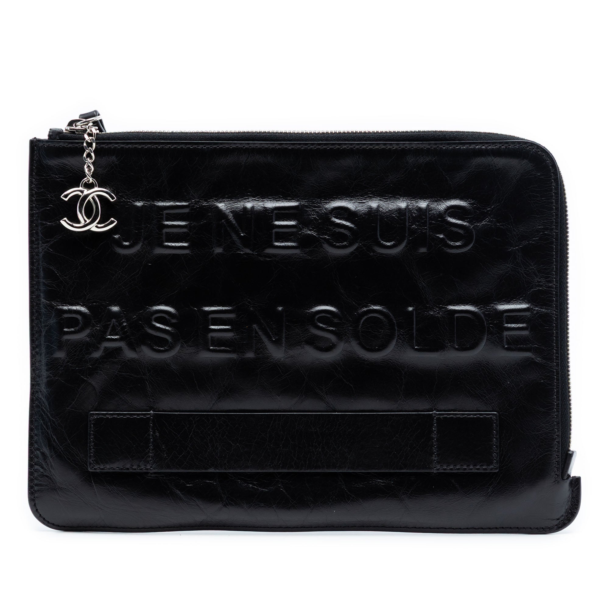 Distressed Calfskin Je Ne Suis Pas En Solde Clutch