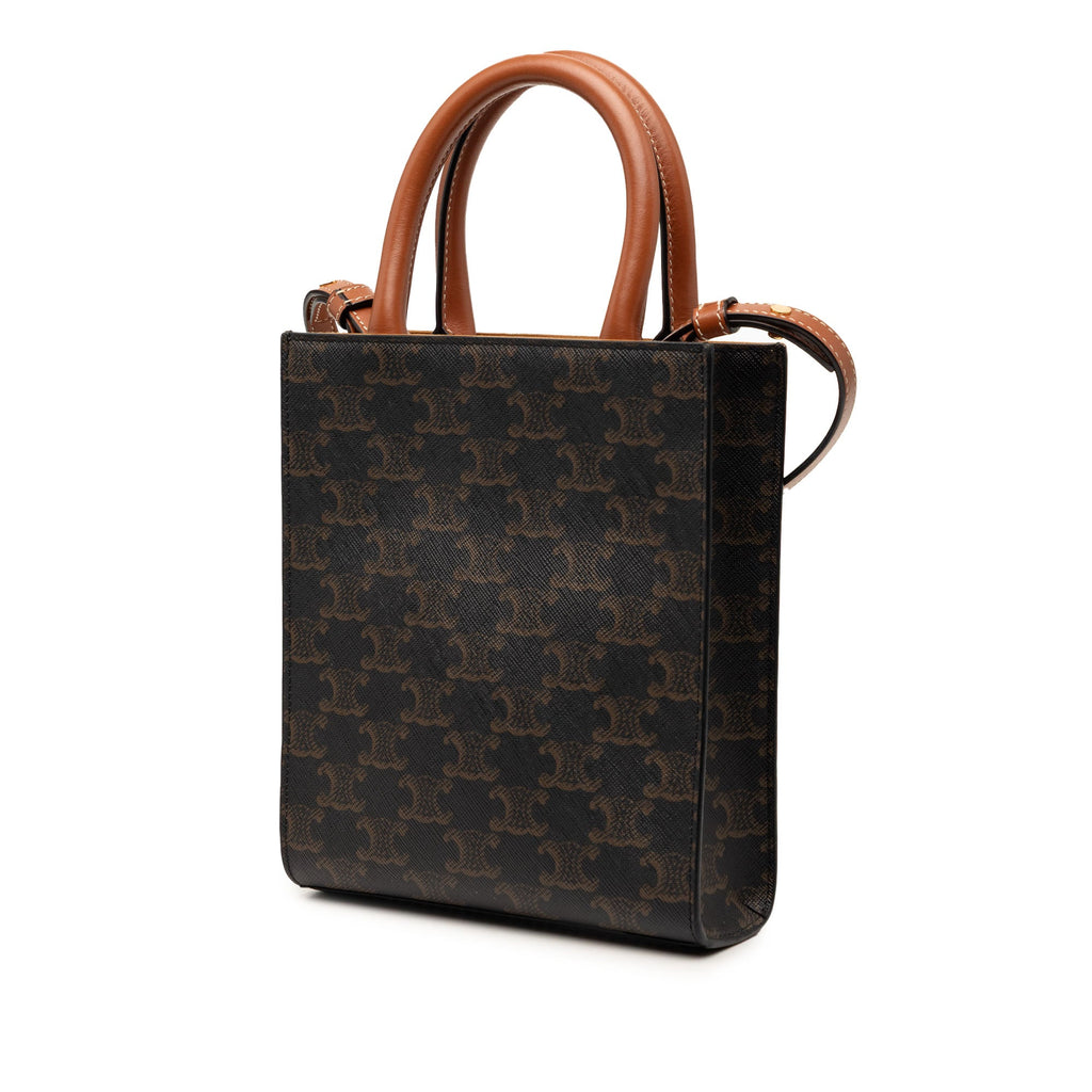 Mini Triomphe Coated Canvas Vertical Cabas Satchel