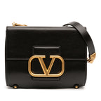 Grained Calfskin Stud Sign Shoulder Bag