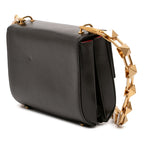 Grained Calfskin Stud Sign Shoulder Bag