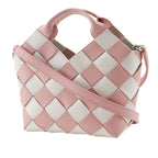 Mini Woven Calfskin Gingham Surplus Basket Bag