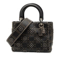 Medium Calfskin Cannage Embossed Flower Studded Supple Lady Dior