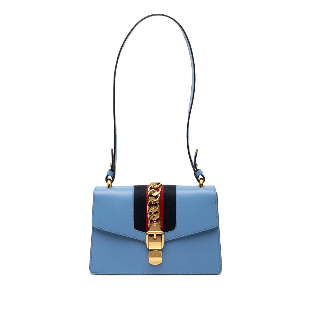 Small Leather Sylvie Web Satchel