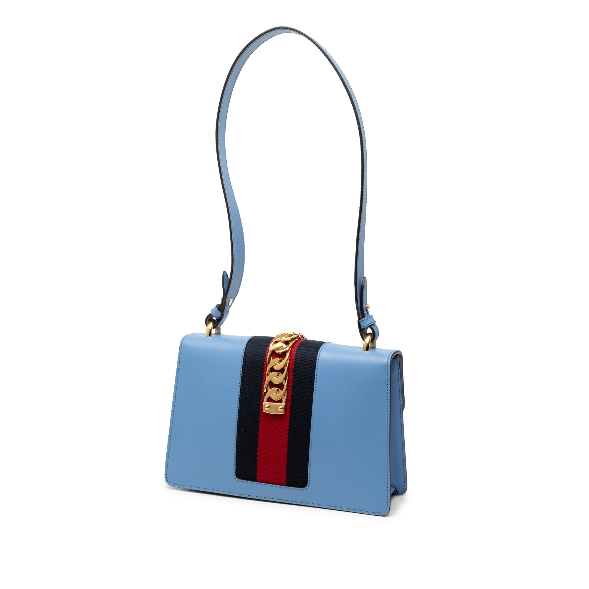 Small Leather Sylvie Web Satchel