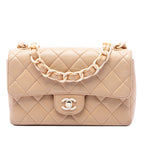 CC Quilted Lambskin Resin Chain Single Flap