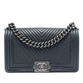 Old Medium Chevron Lambskin Boy Flap