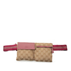 GG Canvas Web Double Pocket Belt Bag