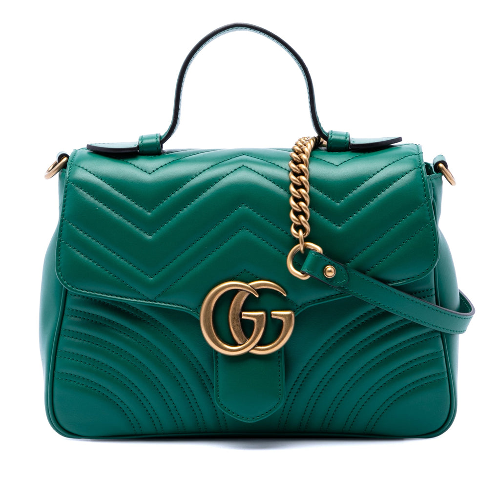 Small GG Marmont Matelasse Calfskin Top Handle Bag