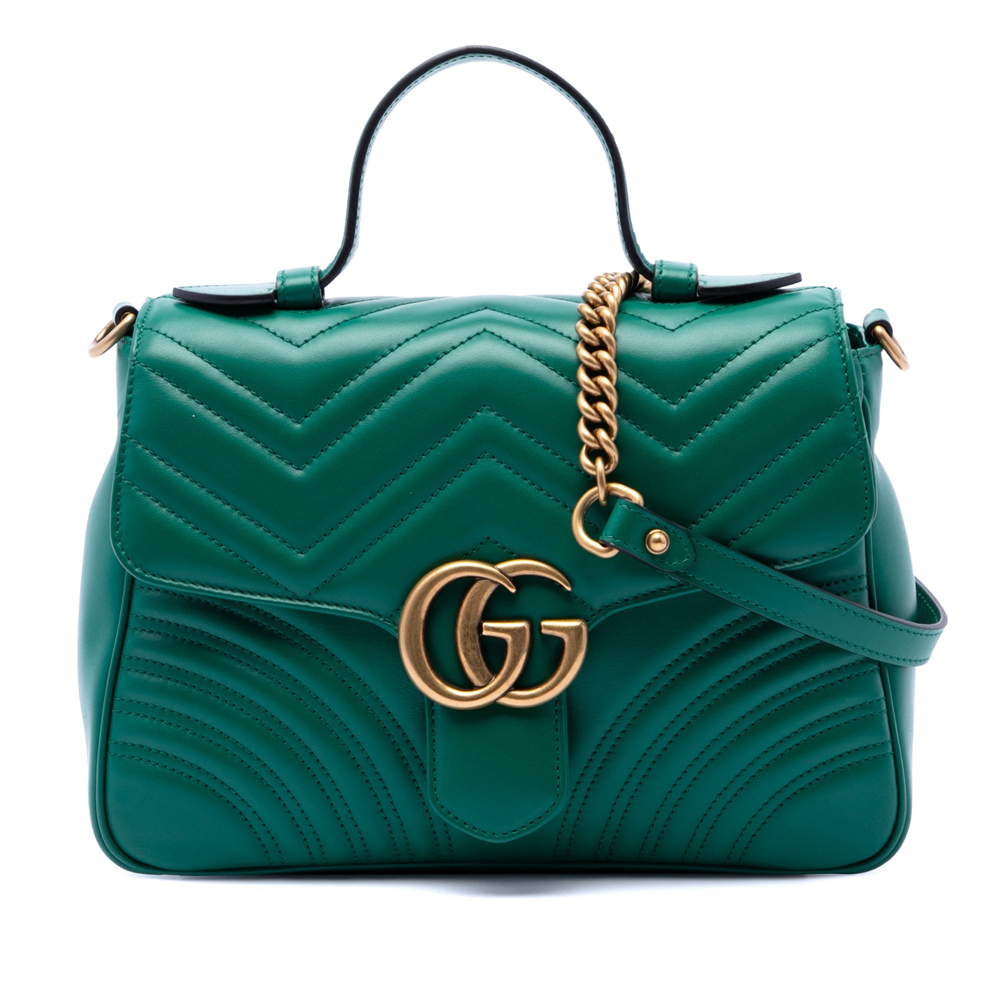 Small GG Marmont Matelasse Calfskin Top Handle Bag