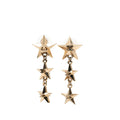 CC Gold Plated Triple Star Drop Bullet Back Earrings