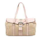 Vitello Trimmed Tessuto Shoulder Bag