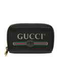 Grained Calfskin Logo Zip Around Coin Pouch