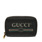 Grained Calfskin Logo Zip Around Coin Pouch