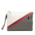 Zucca Coated Canvas FF 1974 Diagonal Vitello Liberty Front Zip Clutch