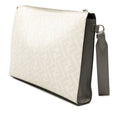Zucca Coated Canvas FF 1974 Diagonal Vitello Liberty Front Zip Clutch
