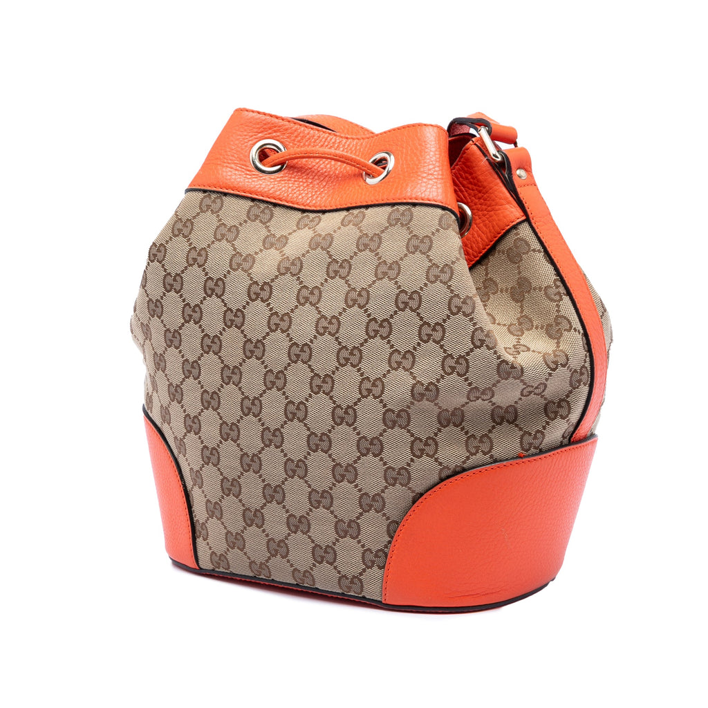 GG Canvas Drawstring Bucket Bag