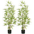 4ft Fake Bamboo Plants Set of 2, Artificial Plants with Pot for Home Office Living Room Decor