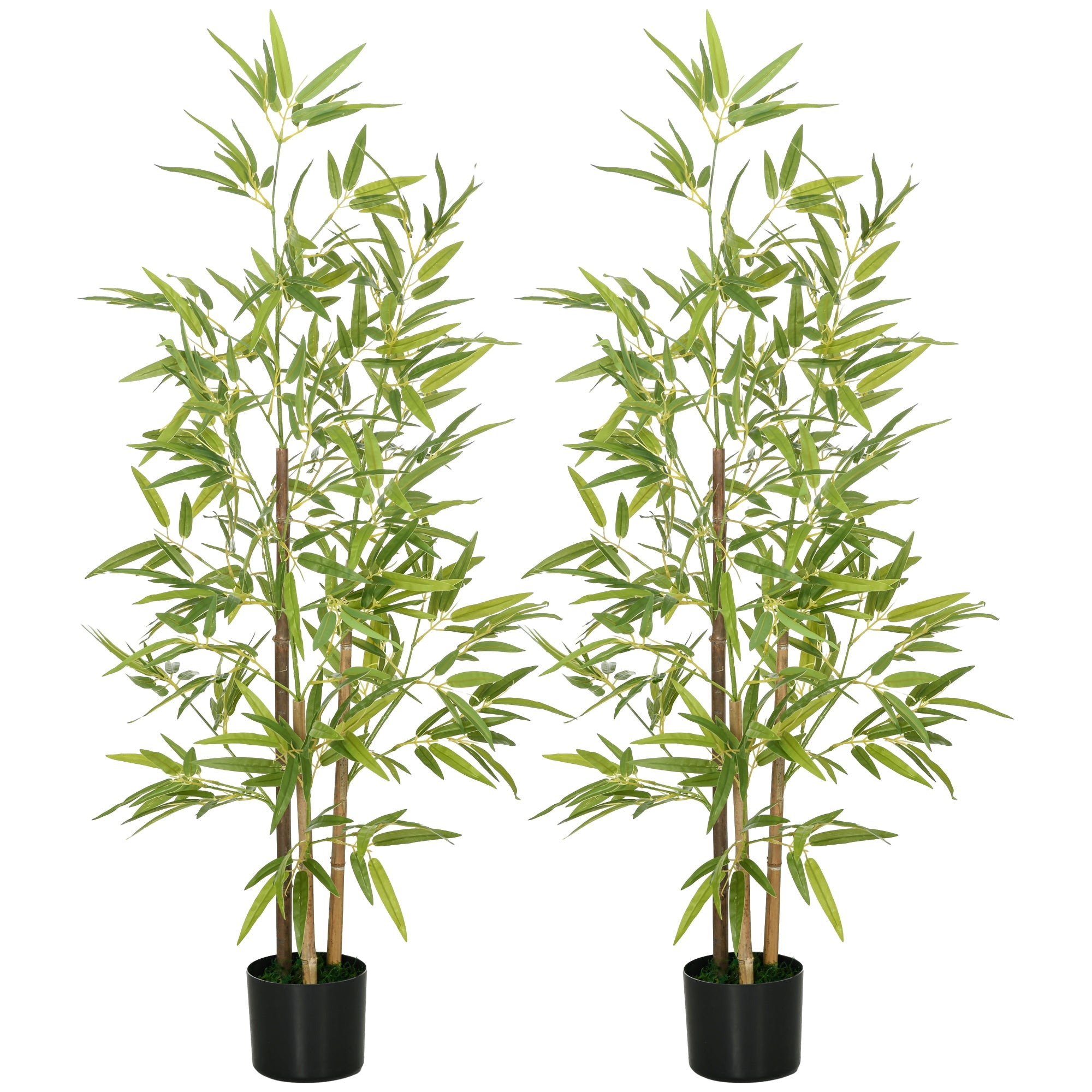 4ft Fake Bamboo Plants Set of 2, Artificial Plants with Pot for Home Office Living Room Decor