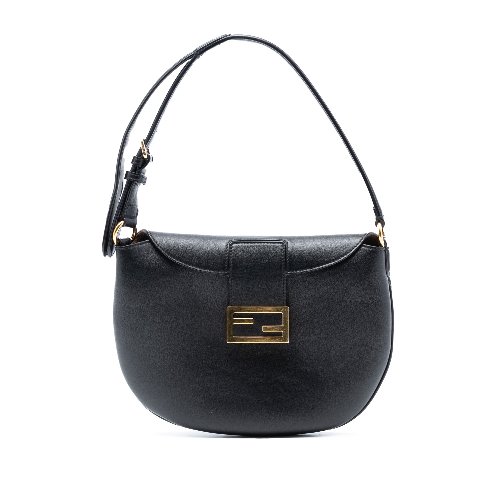 Small Leather Croissant Hobo Bag
