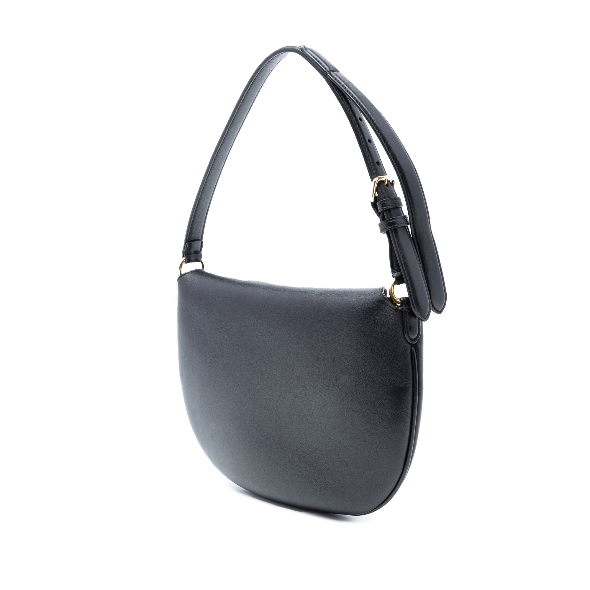 Small Leather Croissant Hobo Bag