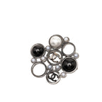 CC Brass Faux Pearl Pin Brooch