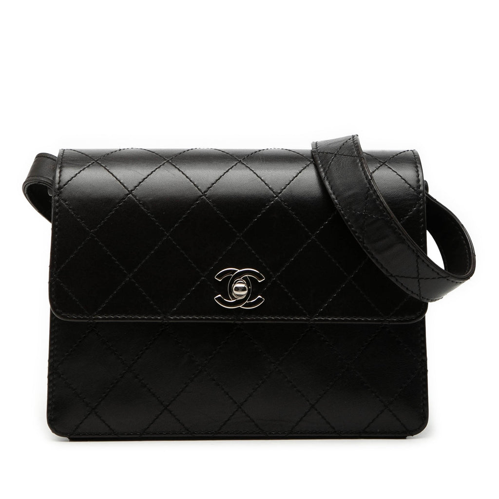 CC Quilted Lambskin Flap Shoulder Bag