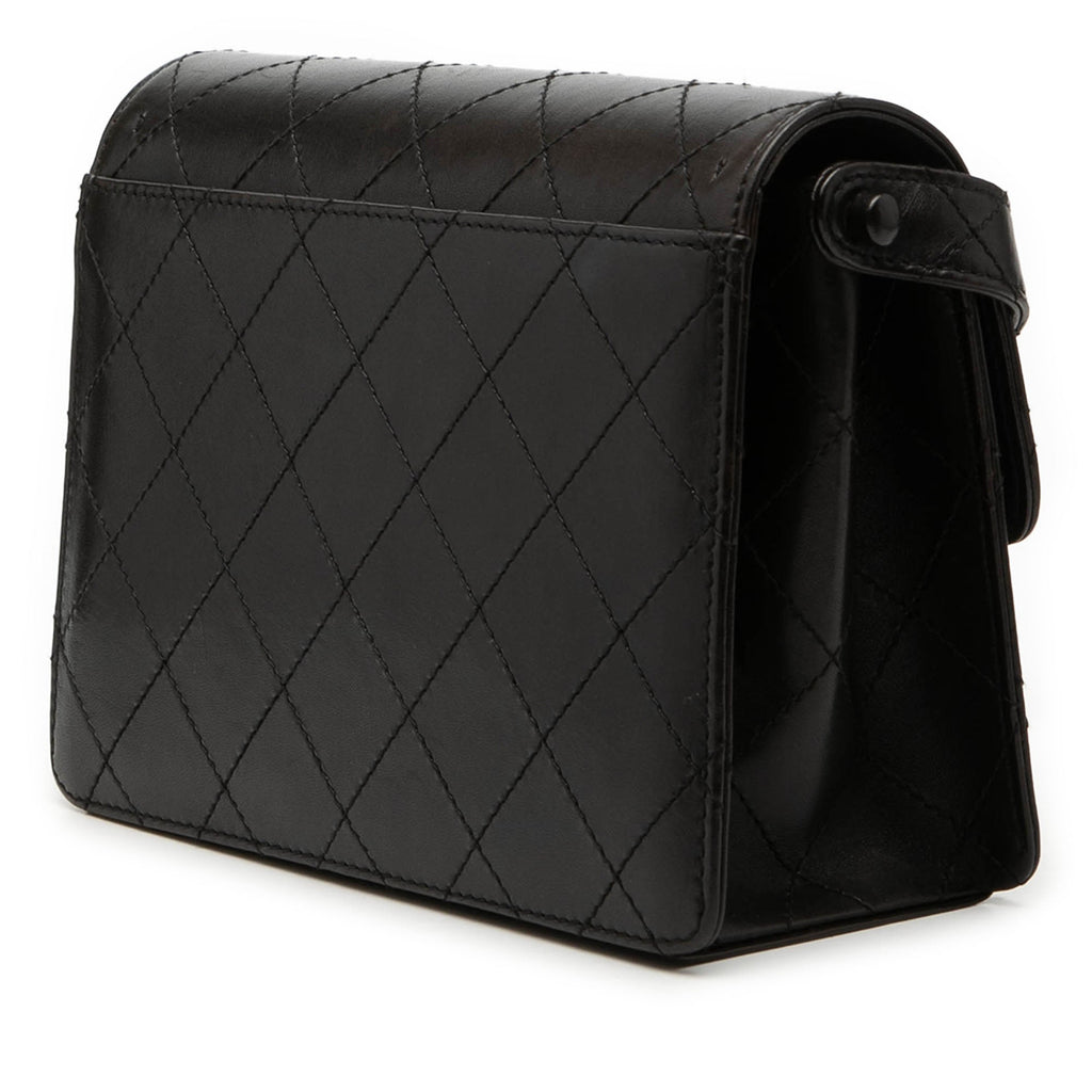 CC Quilted Lambskin Flap Shoulder Bag