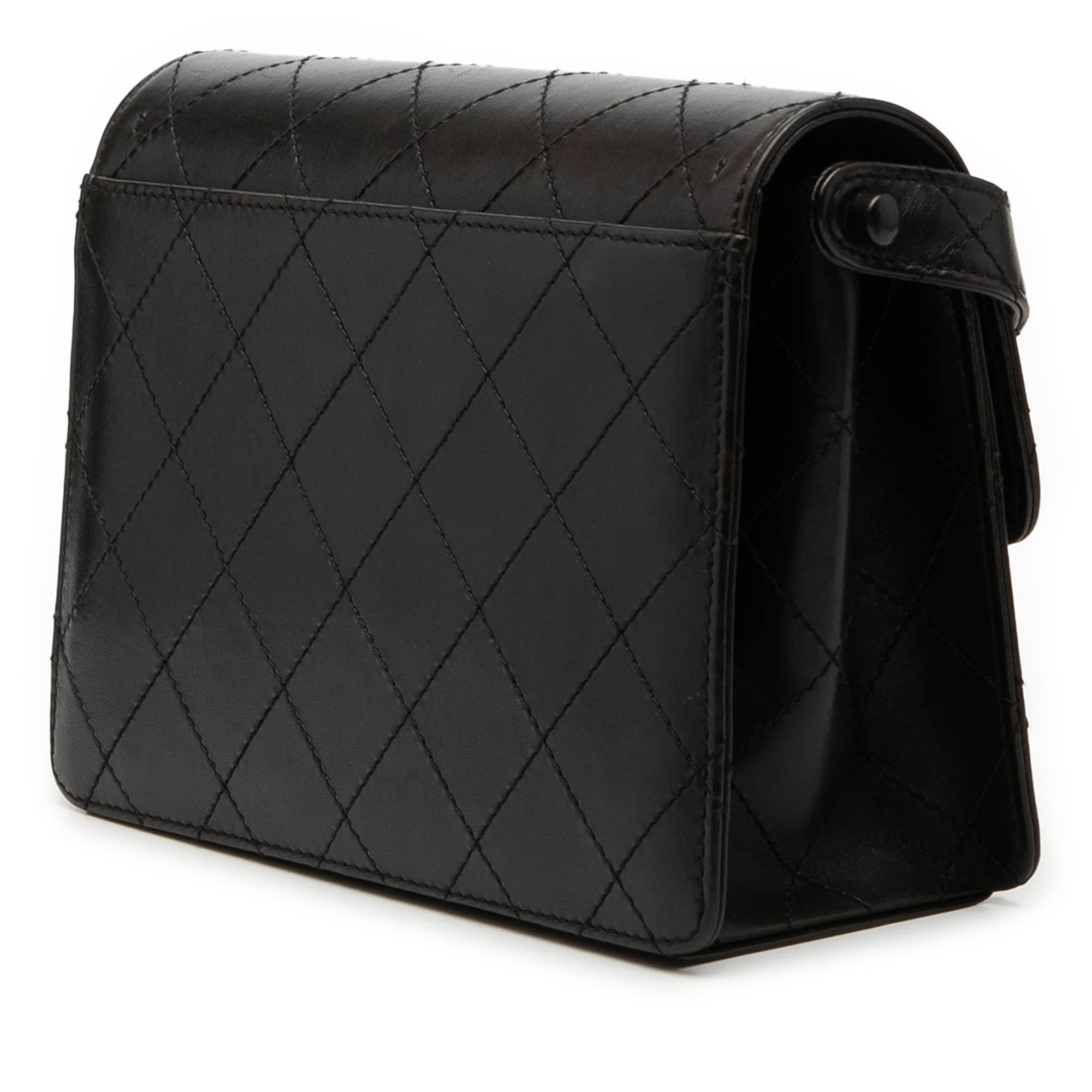 CC Quilted Lambskin Flap Shoulder Bag