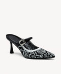 GraceLithe Pointed Toe Heeled Mule - Snake Print / Regular (A-C) / US 6.5 | EU 37 | UK 4.5