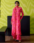 Fuchsia Pink Straight Kurta Set By KYNAH, Luxury Indian Fashion & Bridal Wear