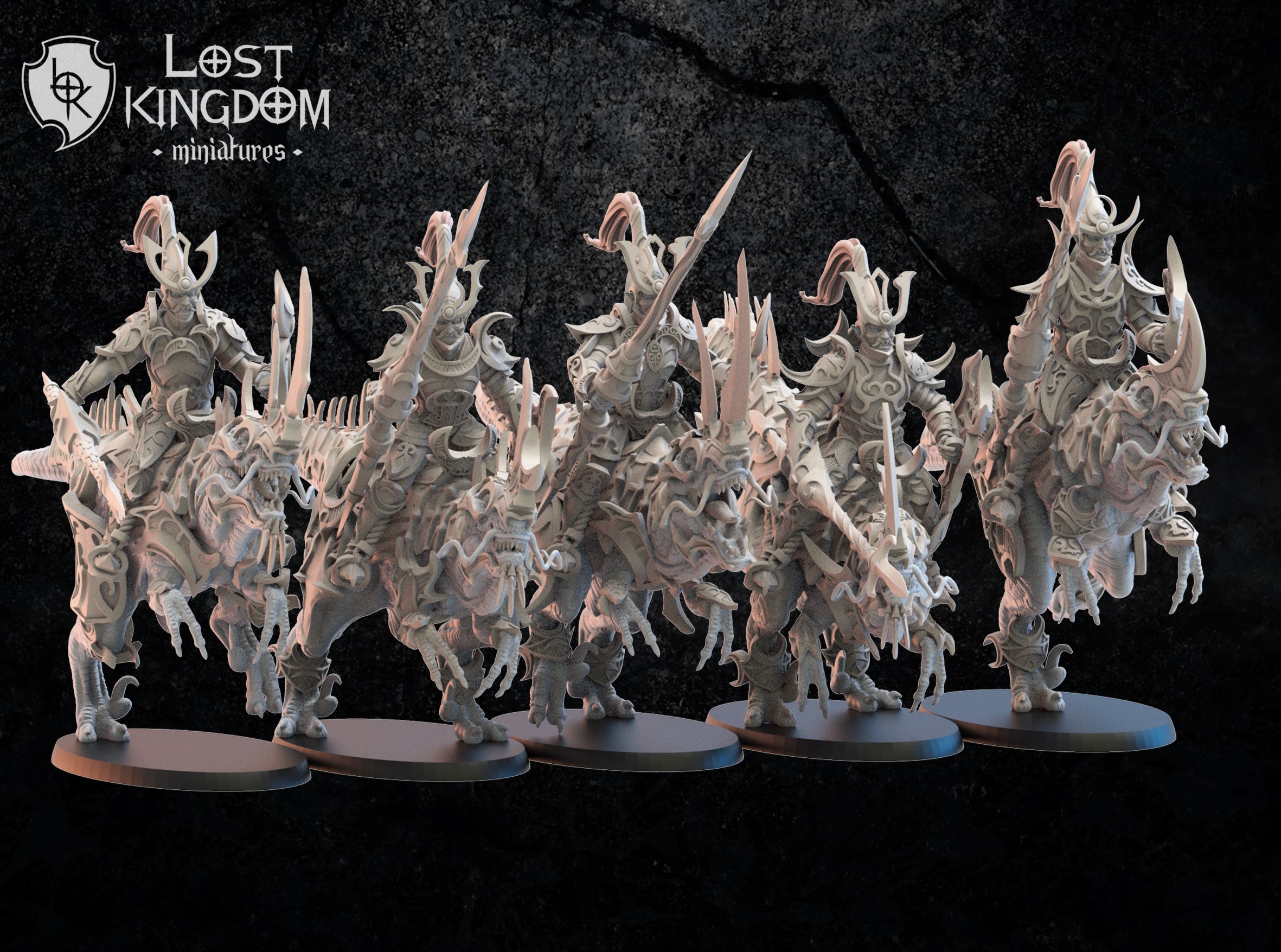 Nightfall Knights On Kyōryū, Lost Kingdom Miniatures