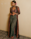 Rani Crop Top Cape Set By KYNAH, Luxury Indian Fashion & Bridal Wear