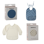 Babero con Manga impermeable Vichy Beige + Babero corto Nenina & Co