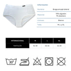 Don Algodon | Pack de 6 Bragas con Cintura de Encaje Tiro Alto | Transpirables