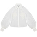 Embroidered Rose Shirt  | White