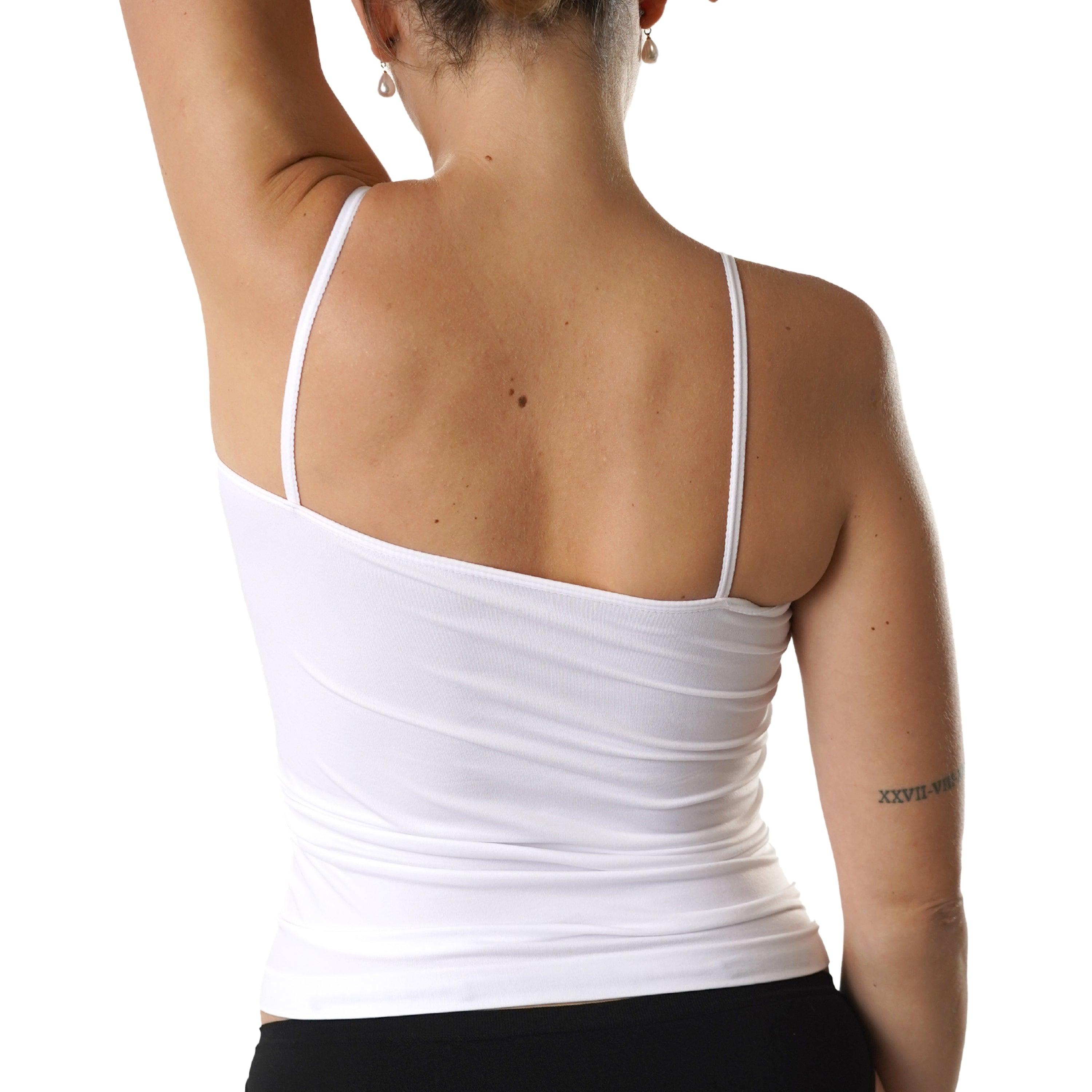 FEVI | Pack de 6 Camisetas de Tirantes en 1 o 3 Colores: Blanco, Negro, Beige | Talla Única de la S a la L