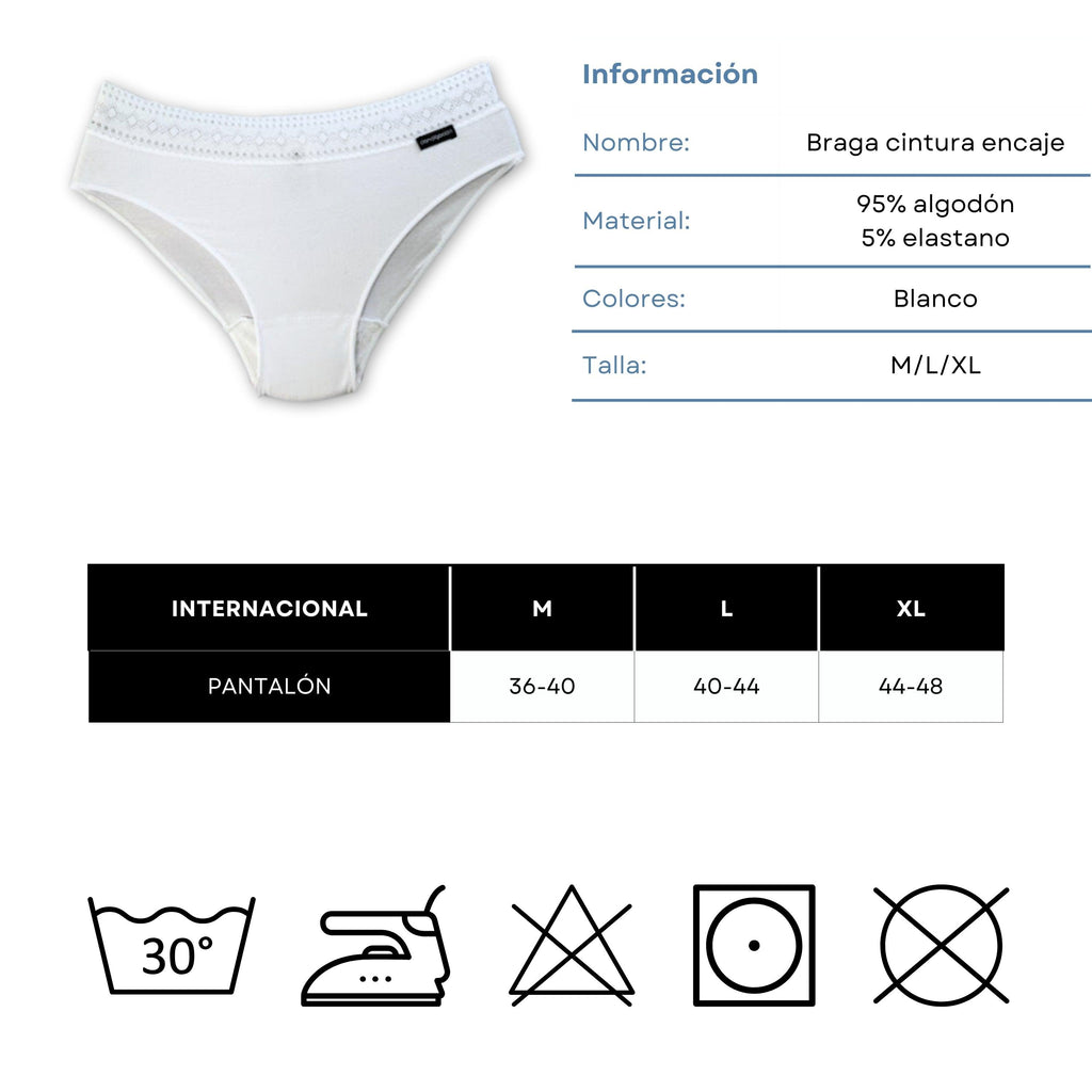 Don Algodon | Pack 6 Braguitas Algodón para Mujer | en 1 o 3 Colores: Negro, Beige y Blanco