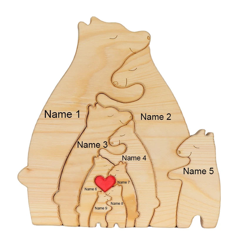 ArtZ® Wooden Bear Sculptures - 9 Bears