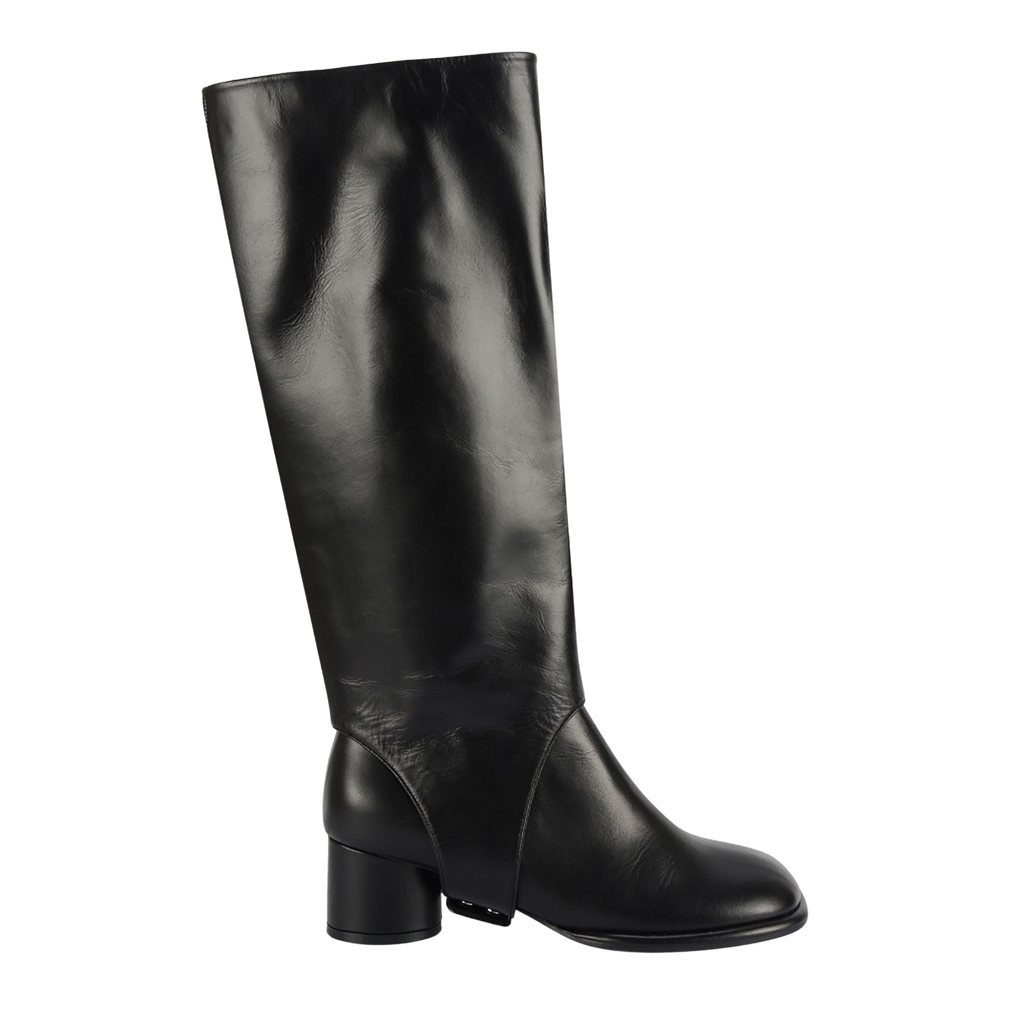 Black Convertible Knee‑High Leather Boots