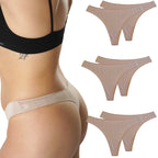 FEVI | Pack de 6 Tangas | 95% Algodón | Suaves y Transpirables | en 1 o 3 Colores: Negro, Beige, Blanco