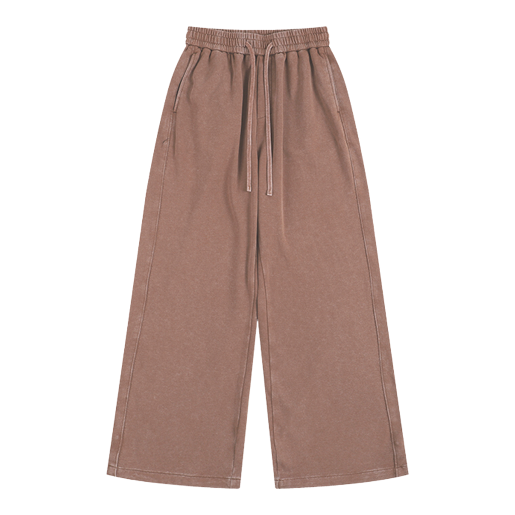 Washed Brown Wide Leg Joggers