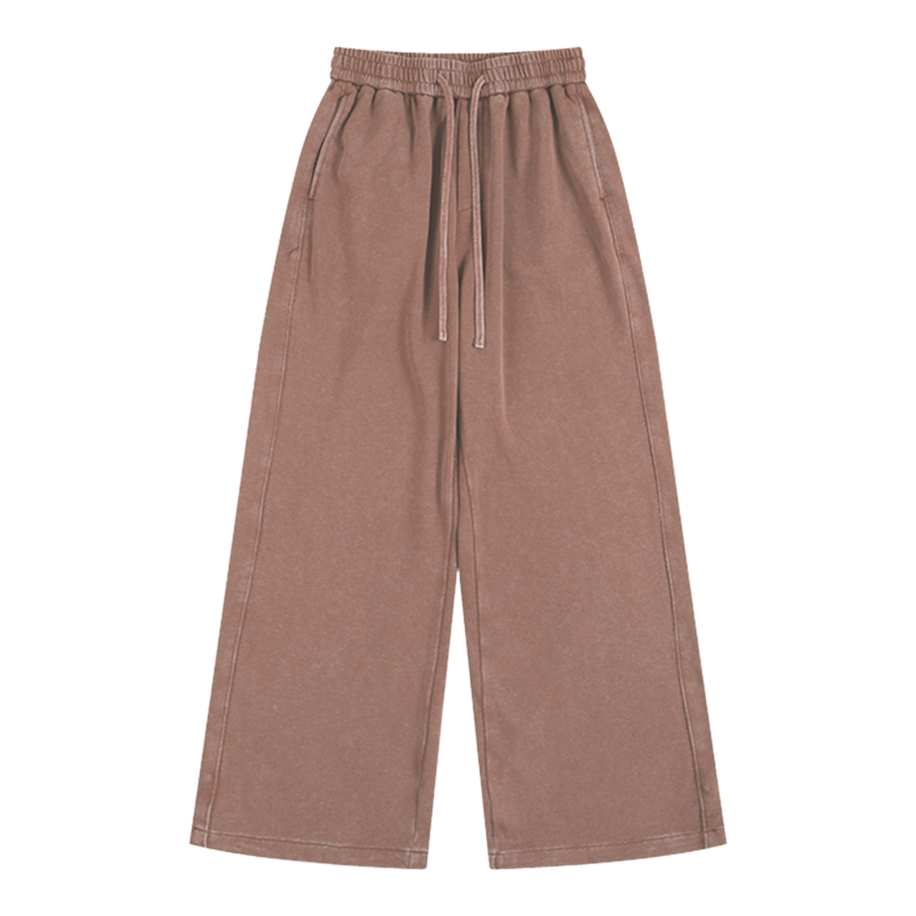 Washed Brown Wide Leg Joggers