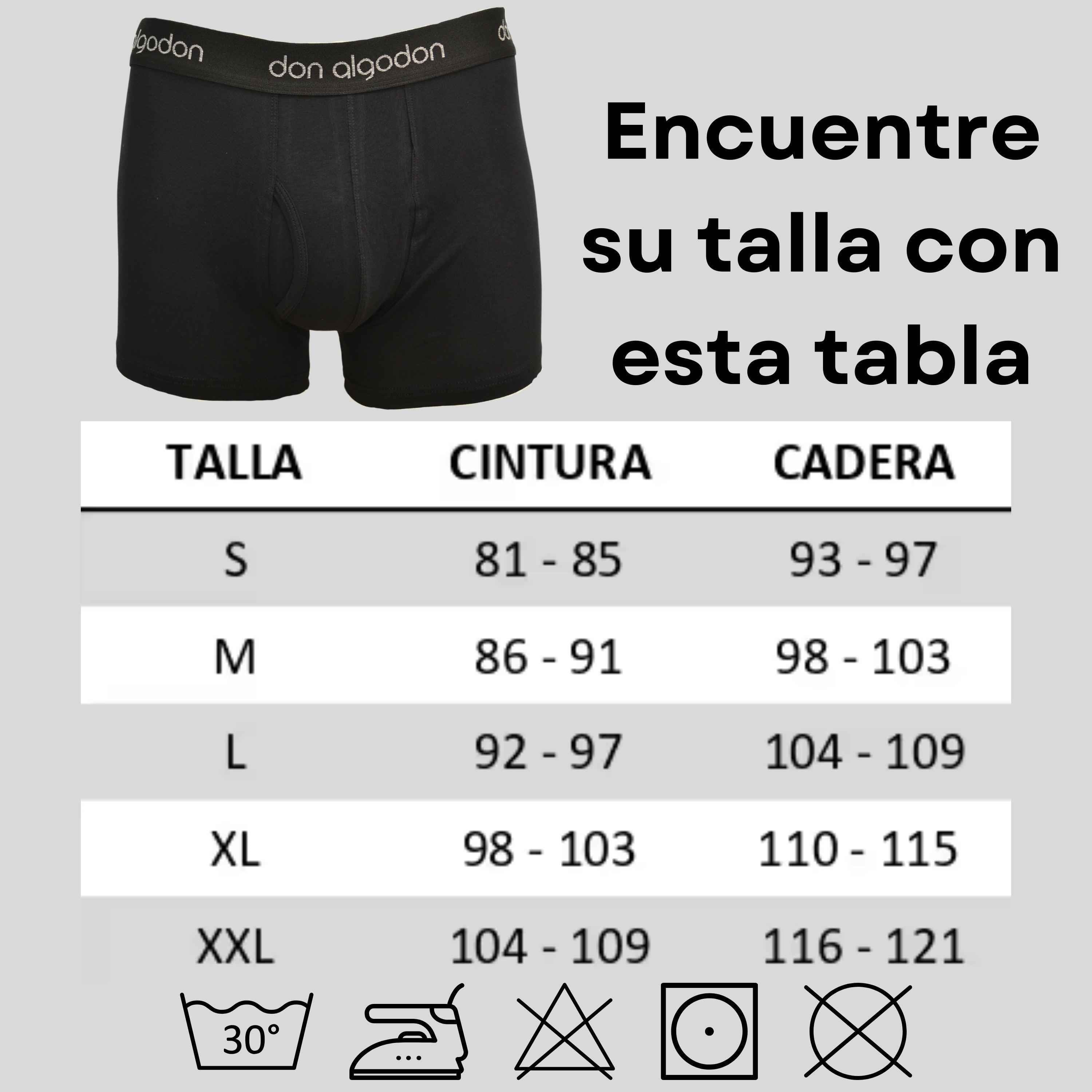 Don Algodón Premium | Pack de 6 Boxers Lisos para Hombre | Transpirables | 6 Colores Diferentes