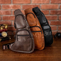 Personalizada minimalista Monograma PU Cuero Crossbody Sling Bolsa de pecho Día del Padre Cumpleaños Aniversario Regalo para Papá Novio Esposo