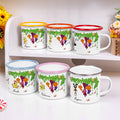Taza esmaltada multicolor de 12 onzas del lindo Marsupilami de cola larga con nombre Uso diario Actividades al aire libre Regalo de cumpleaños para niños | Callie × Marsupilami