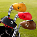 Personalizado multicolor de cuero de la PU Monograma Número de Golf magnético Cubierta de la cabeza del palo de golf Herramientas de Golf Cumpleaños Día del Padre de regalo para el jugador de golf Ama